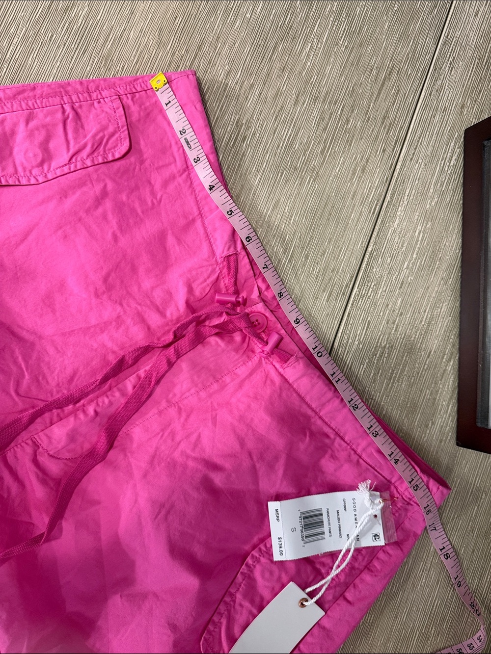 Good American Malibu pink oversized parachute utility cargo pants S M - Picture 6 of 11